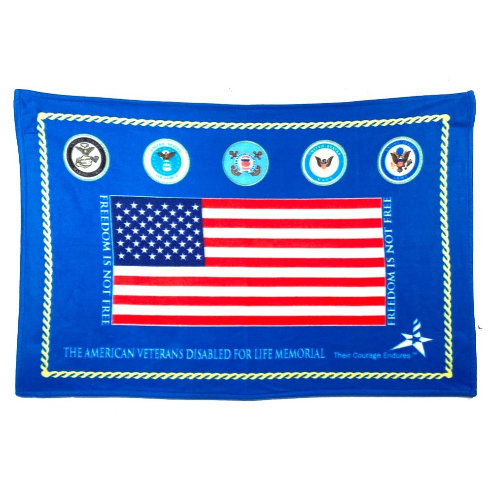 American Flag, Veterans Disabled for Life Memorial, Fleece, Throw Blanket, USA - Picture 6 of 15